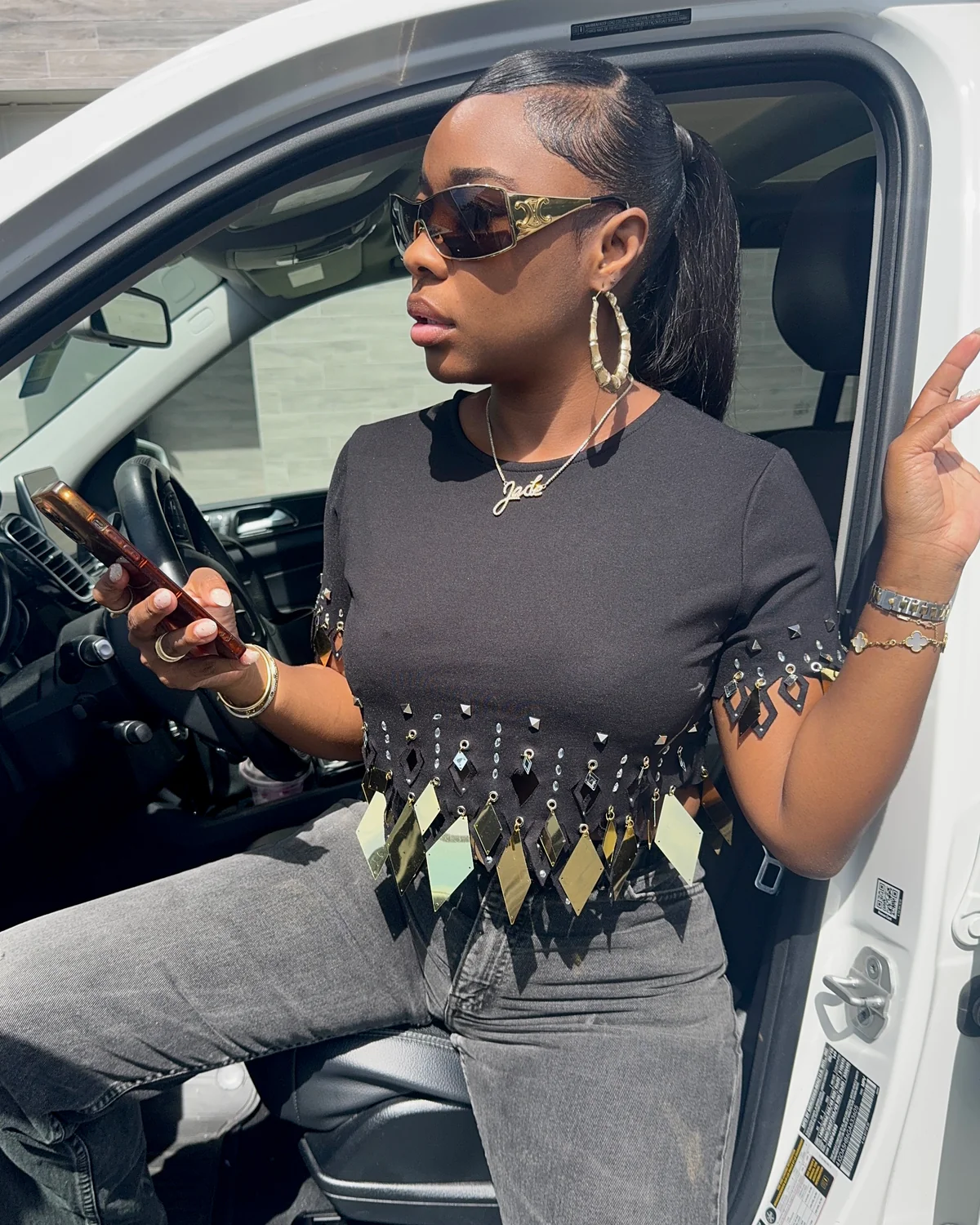 The Golden Edge Crop Top