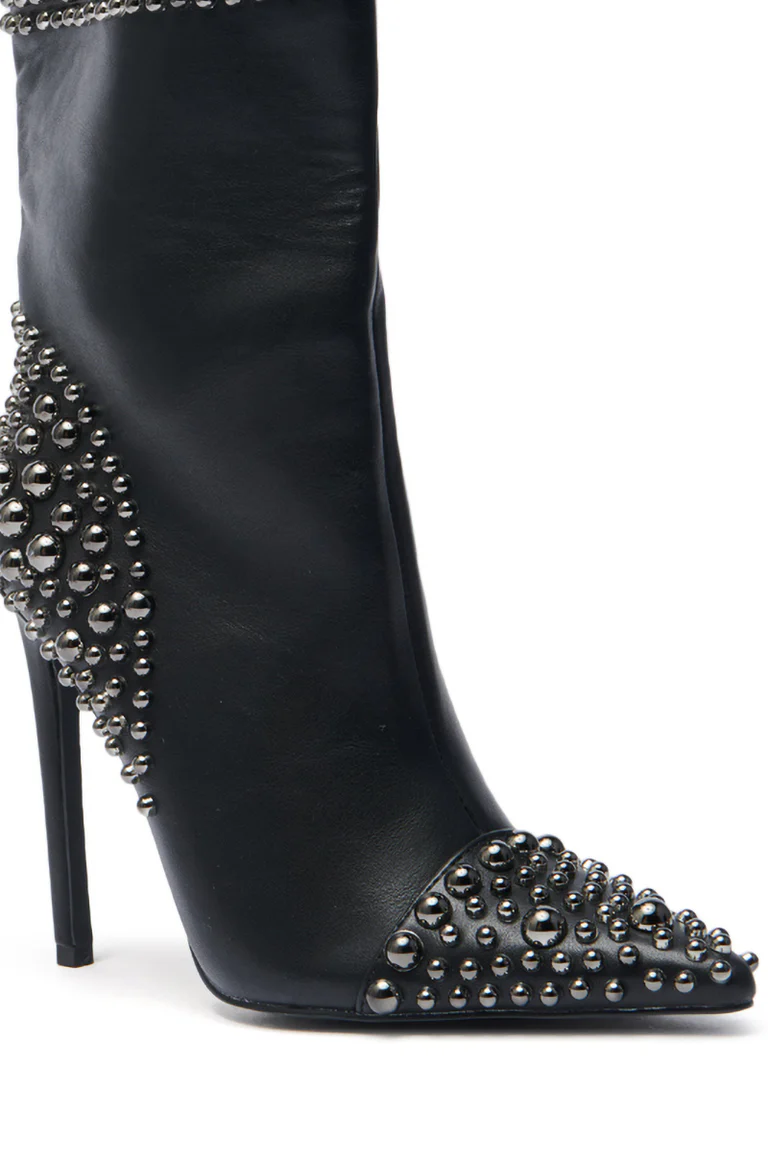 Dome Studded Stiletto Boots