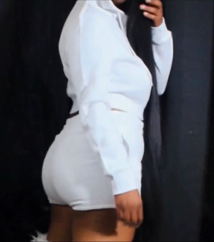 Crop Zip Jacket& Shorts Set