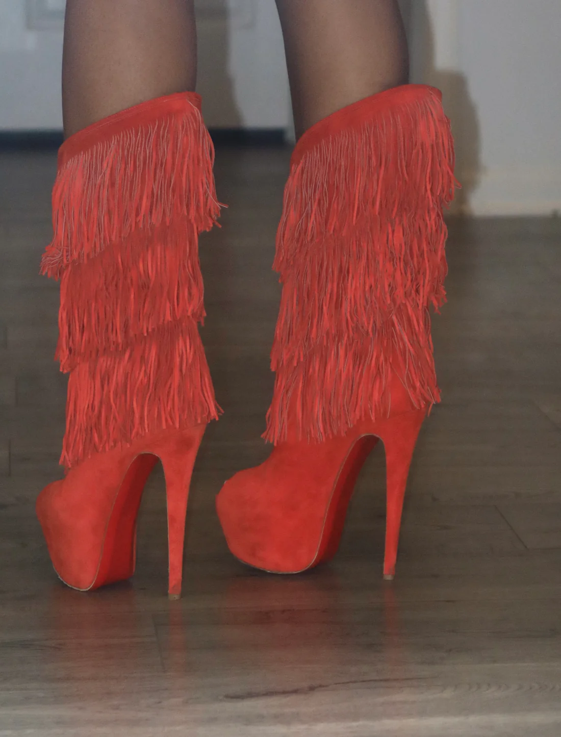 Orange Tassel Boots