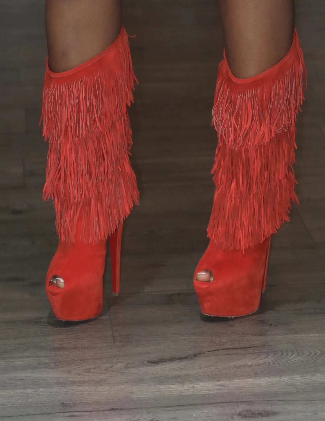 Orange Tassel Boots