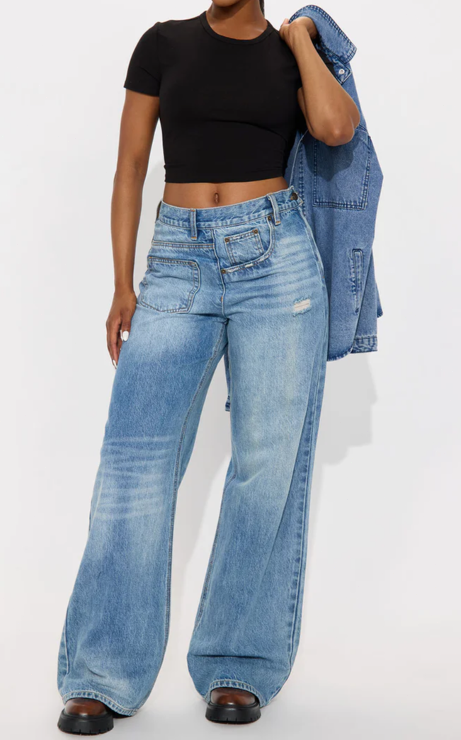 Look Sideways Wide Leg Jeans