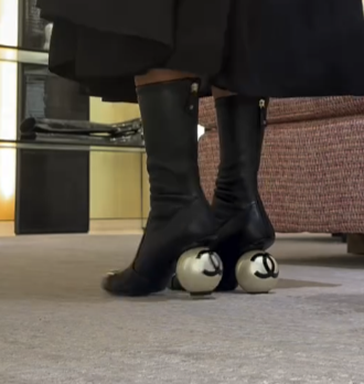Leather Sock-Length Tight Boots