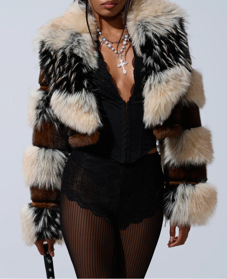 Cropped Faux Fur Jacket