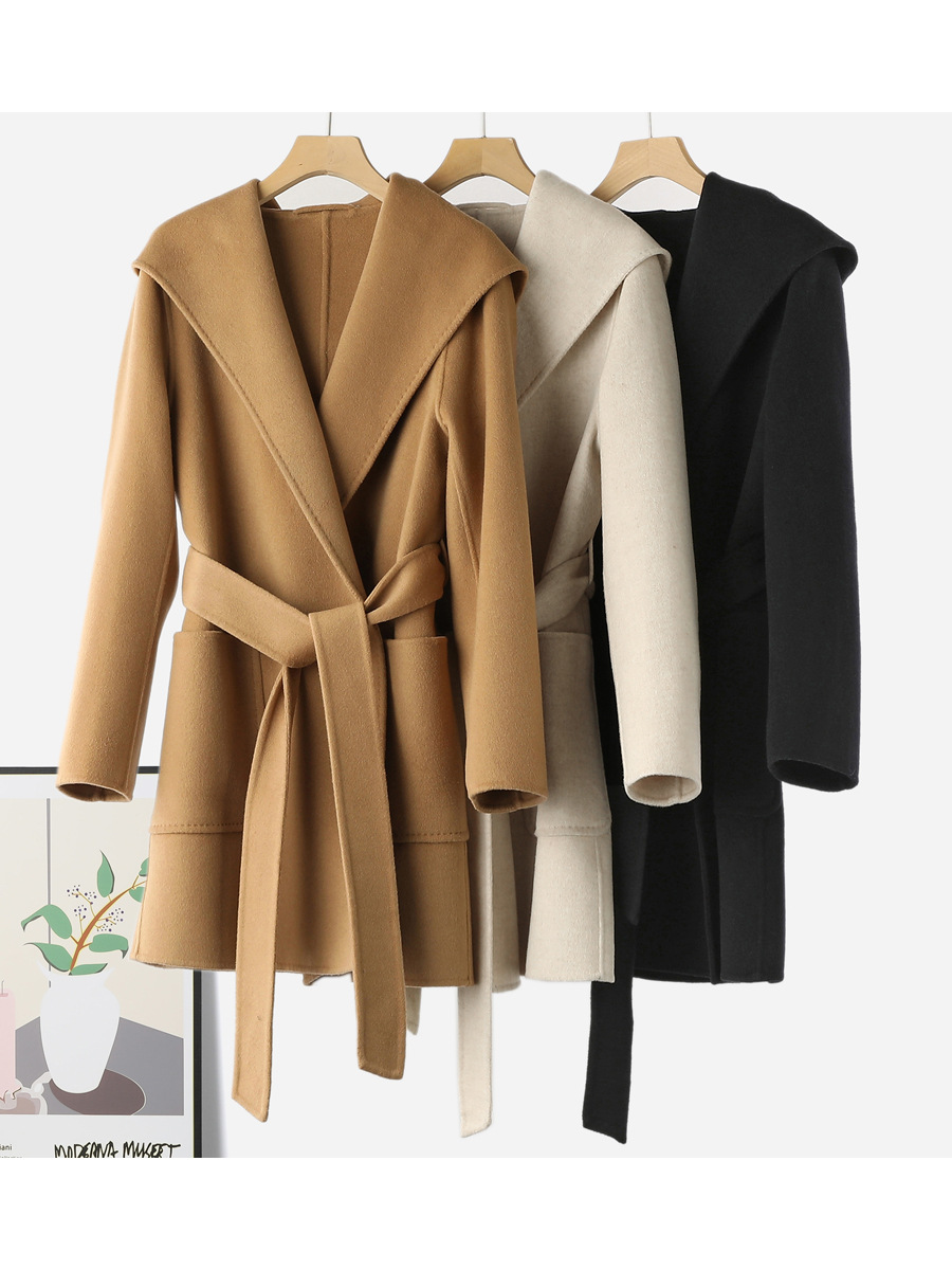Bathrobe-Style Faux Wool Coat
