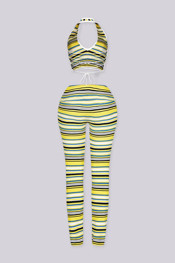 Malibu Stripe Knit Top & Pants SET