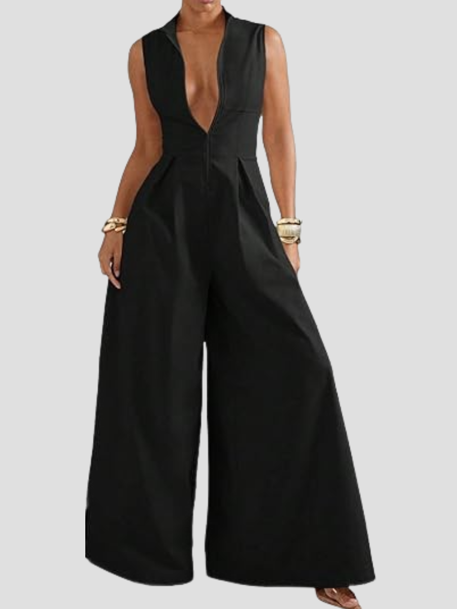 Chic Zip Loose Jumpsuit
