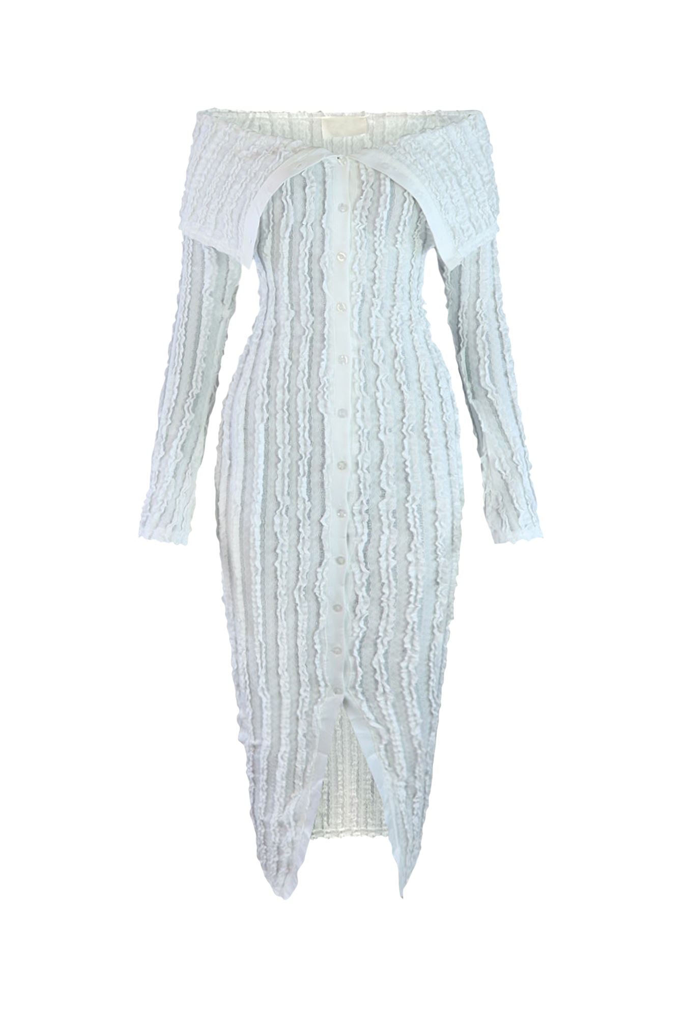 Melody Off Shoulder Mesh Dress Dresses EDGE Small White