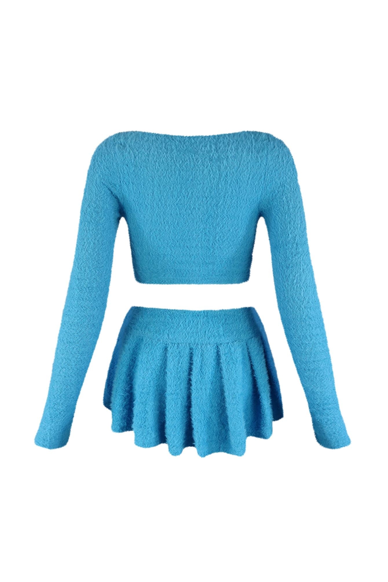 As Time Goes Fuzzy Cardigan Top & Skirt SET matching sets EDGE