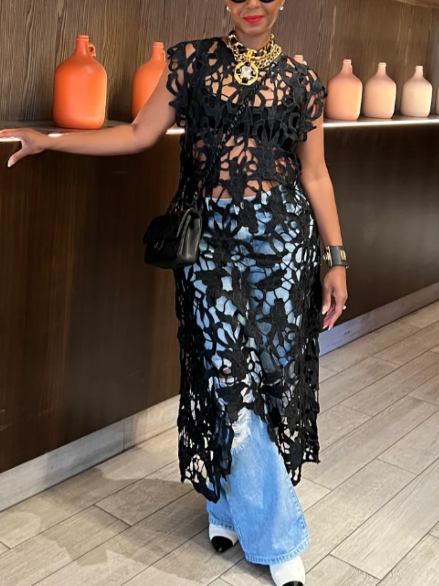Lace Cutout Dress Top