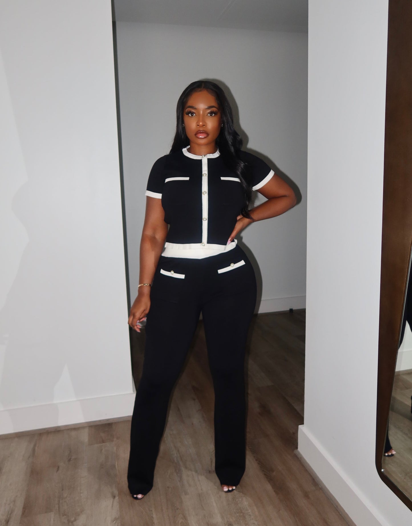Black Prissy Pant Set