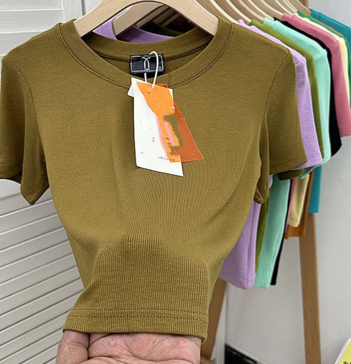 Short Round Neck Basic T-Shirt