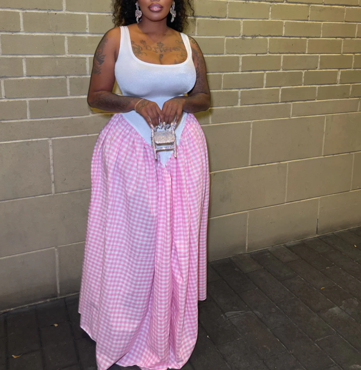 Pink Plaid Dress