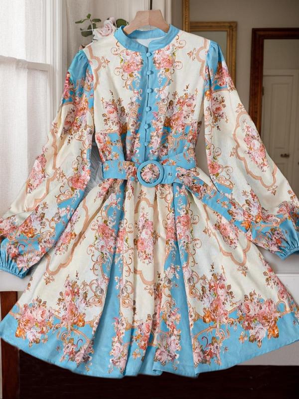 V-Neck Printed Dress