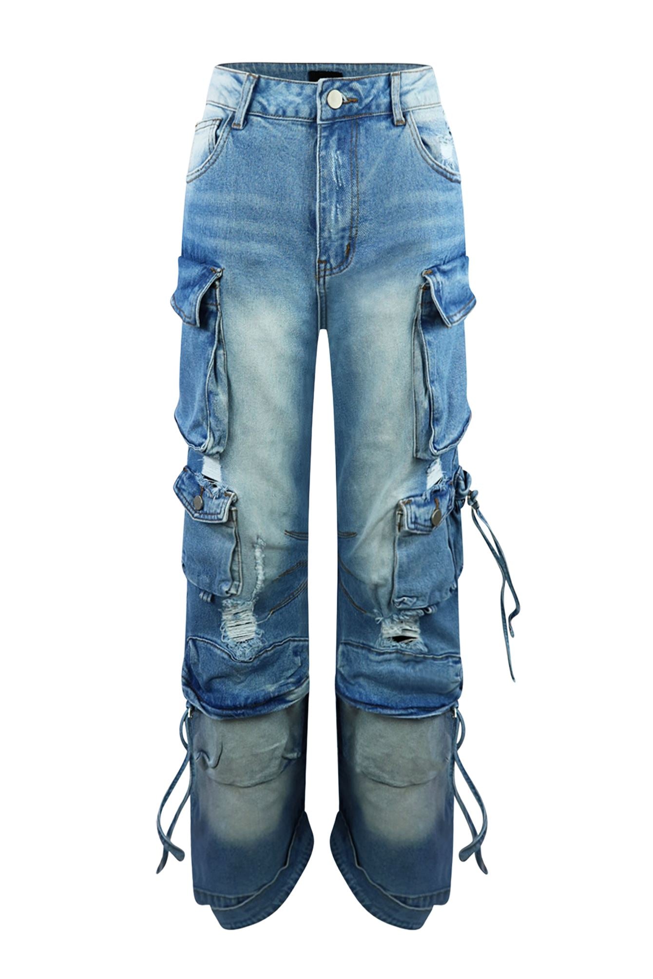 Salty Ripped Utility cargo jean bottom EDGE Small