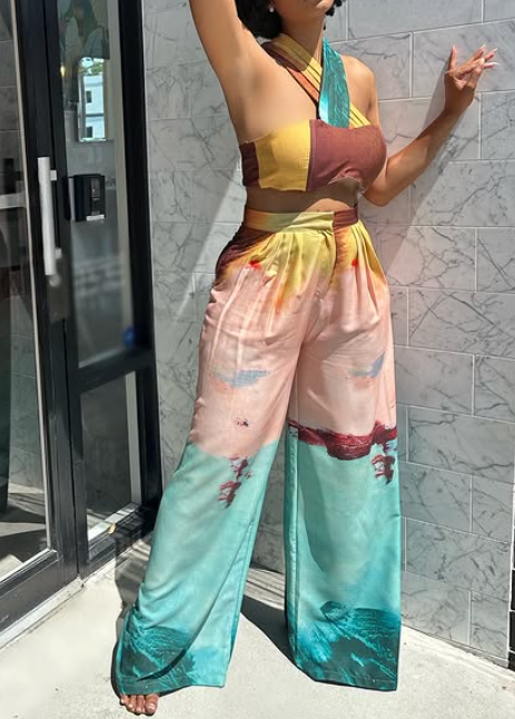 The Chic Floral Pants 2pc Set