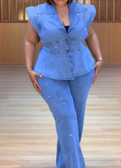 Dazzle Casual 2pc Denim Set
