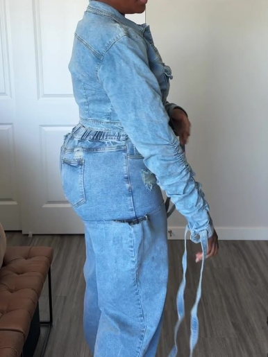 Pop Denim Top & Jeans Set