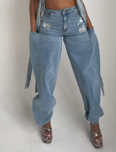Pop Denim Top & Jeans Set