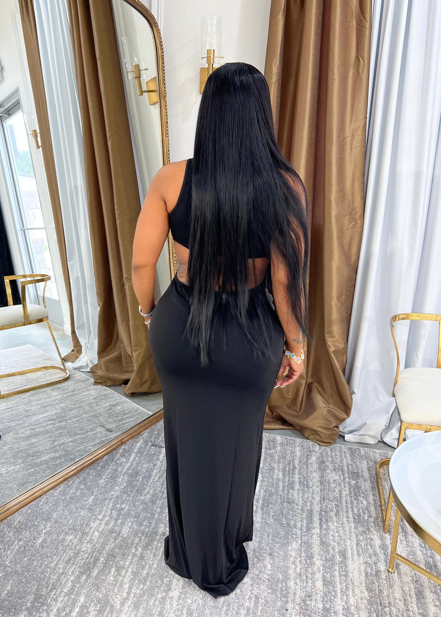 Blooming in Black Maxi