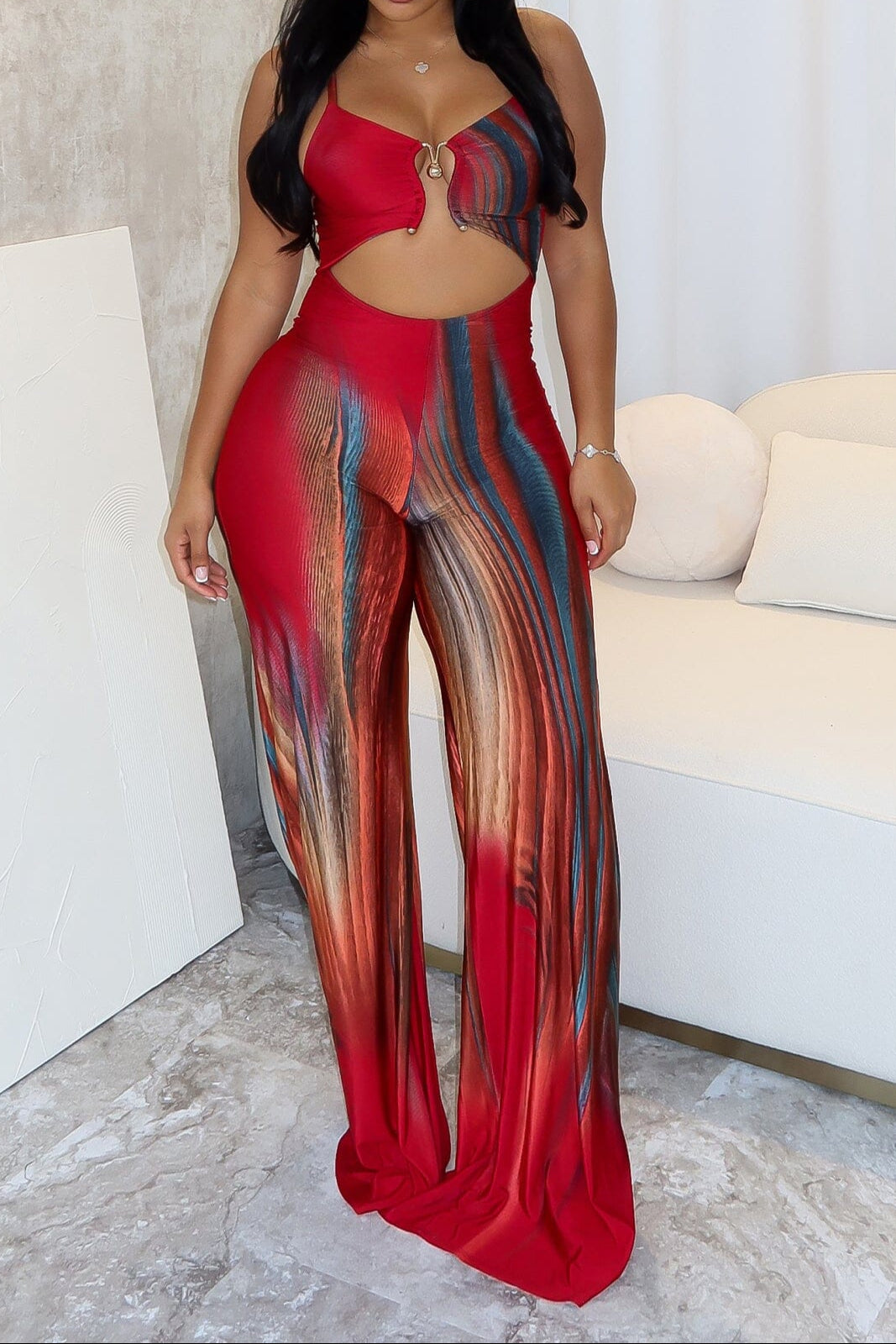 Playing Me Print Cami Jumpsuit
