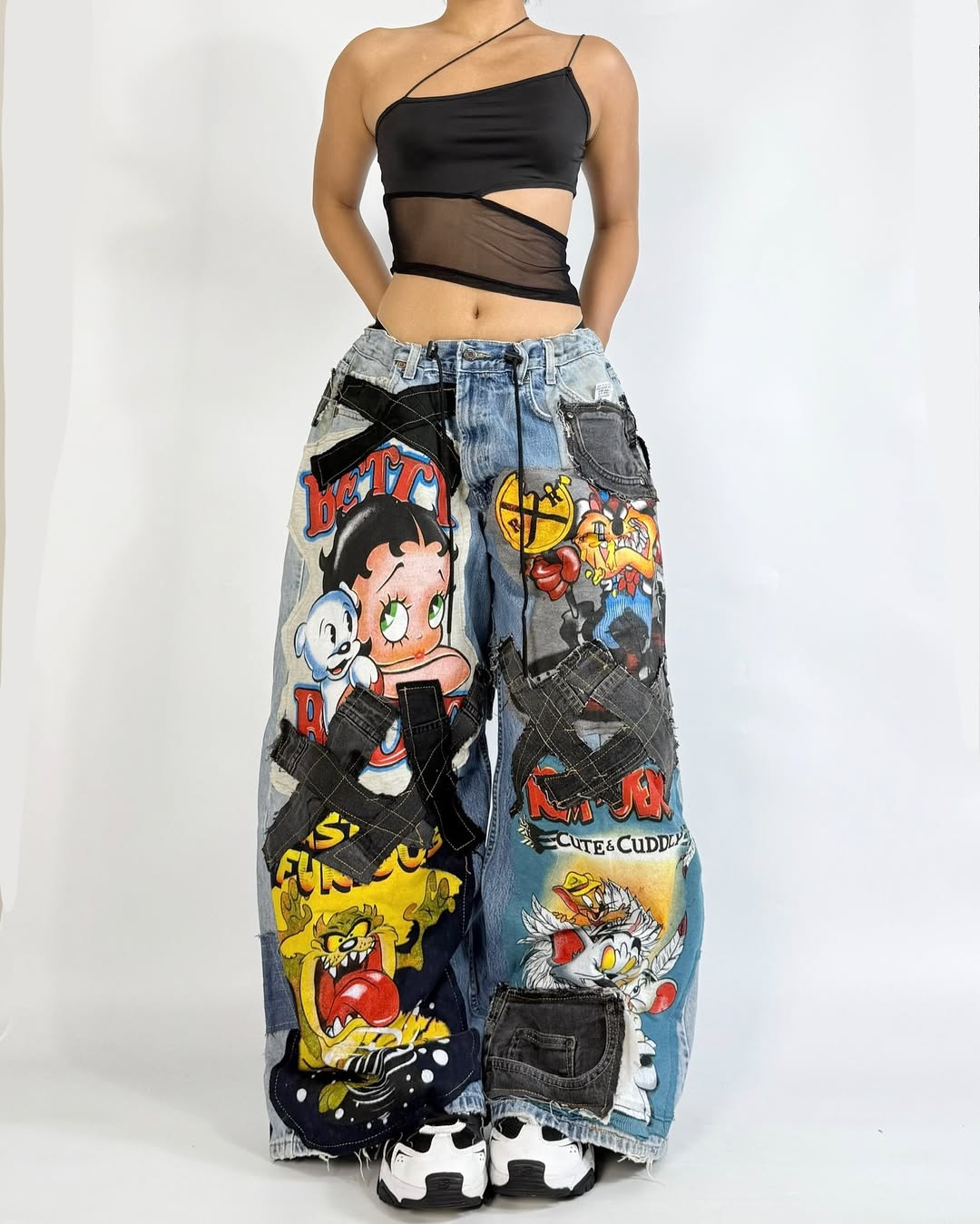 Denim Mosaic Painted Jeans
