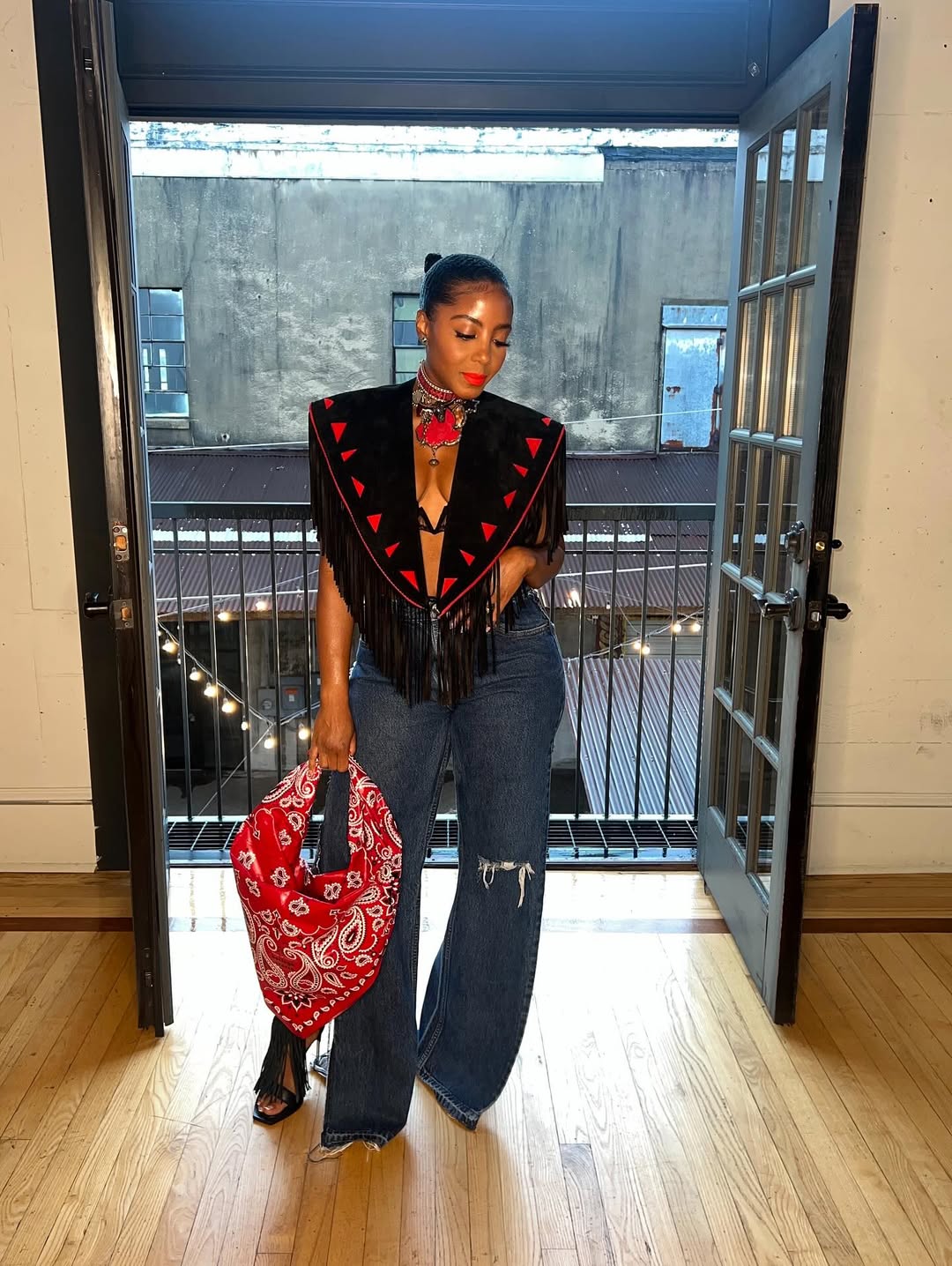 Custom Tassel Denim Queen Top