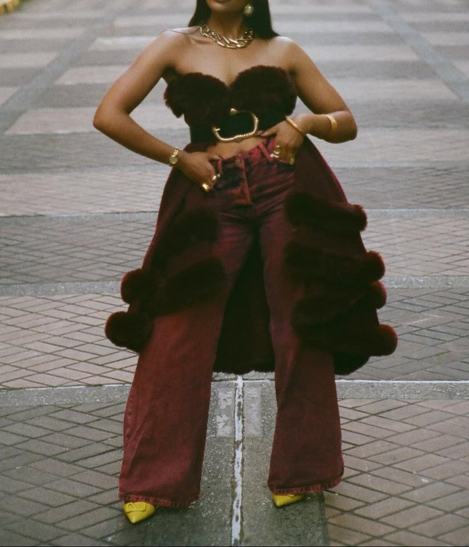 Velvet Cake Tube Top Dress