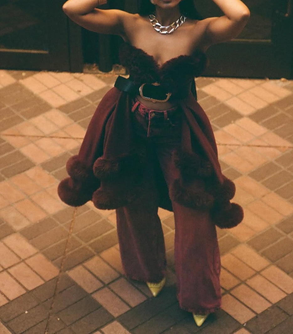 Velvet Cake Tube Top Dress