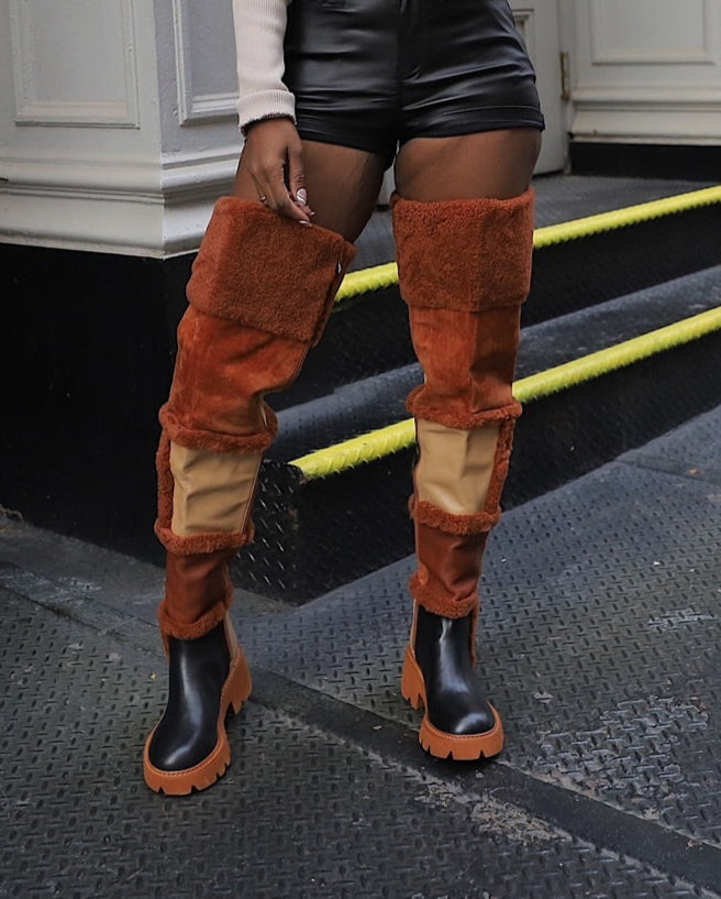 Irregular Stitching Boots