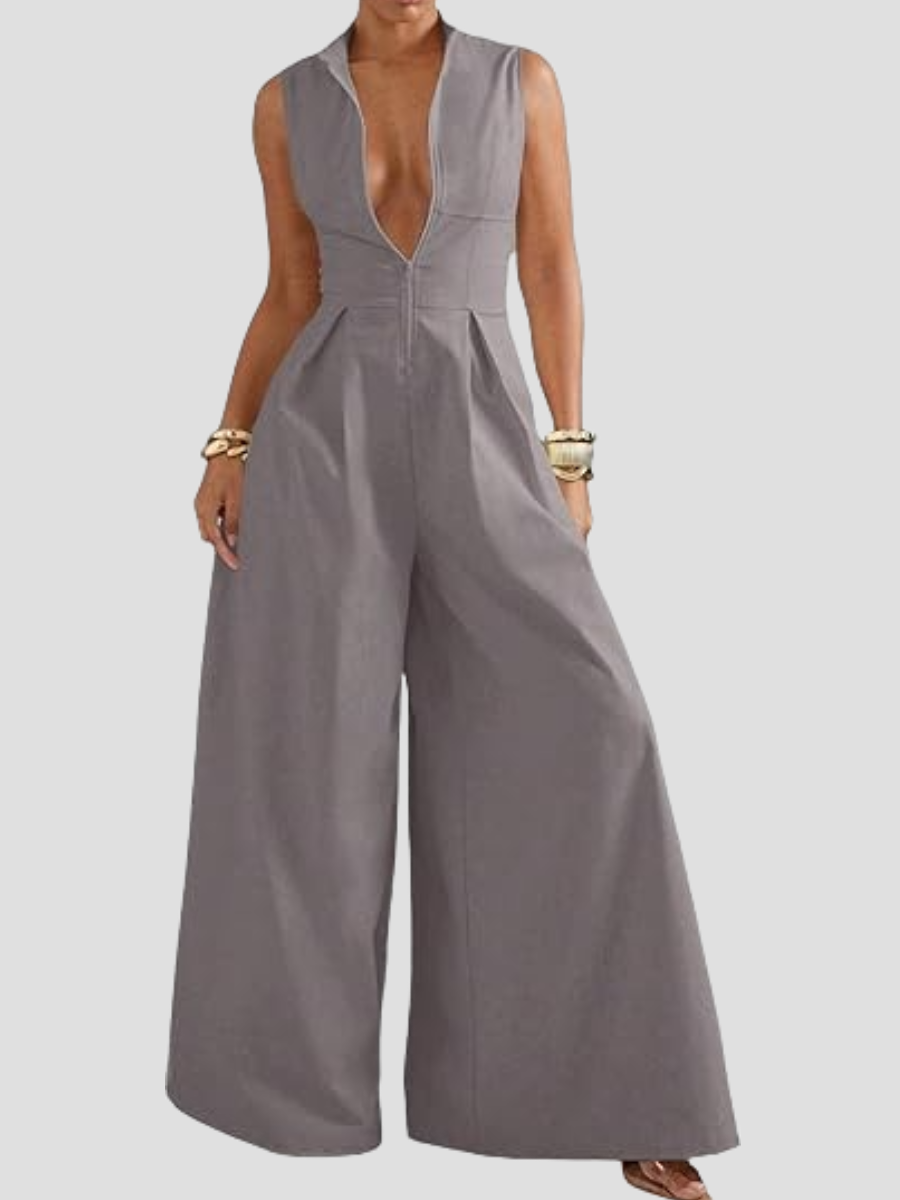 Chic Zip Loose Jumpsuit