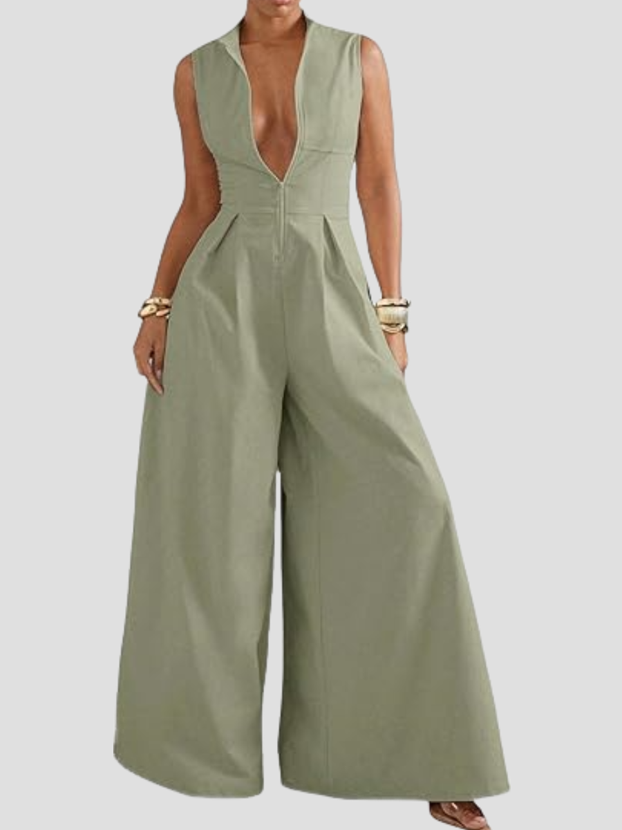 Chic Zip Loose Jumpsuit