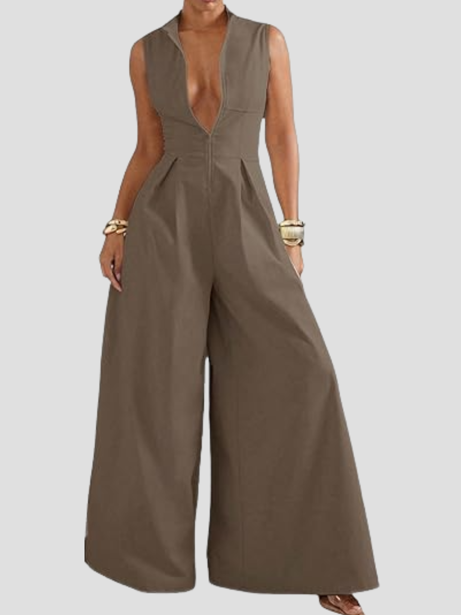 Chic Zip Loose Jumpsuit