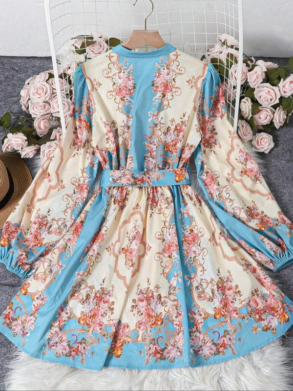 V-Neck Printed Dress