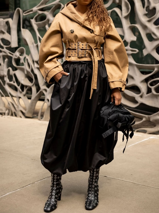 Chill Double Belted Hooded Jacket & Shorts Set