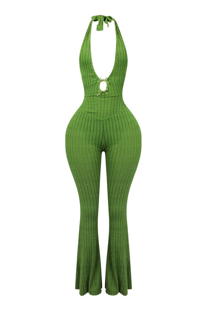 Nala Fuzzy Knit Halter Jumpsuit