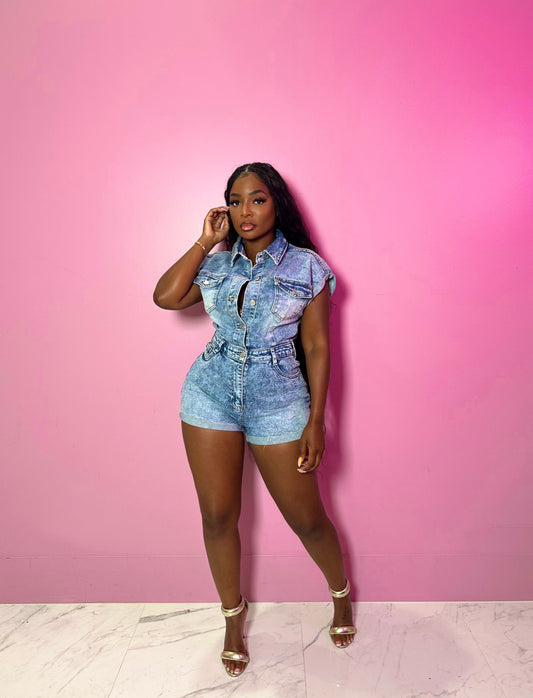 Summer Wash Denim Romper