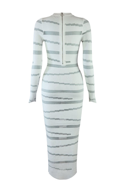 Onyx Sky Mesh Knit Contrast Dress