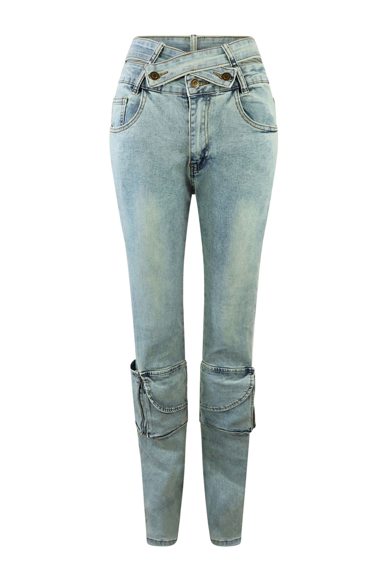 Tic Tac Toe Denim Cargo Jeans