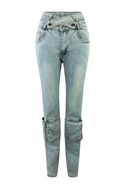 Tic Tac Toe Denim Cargo Jeans