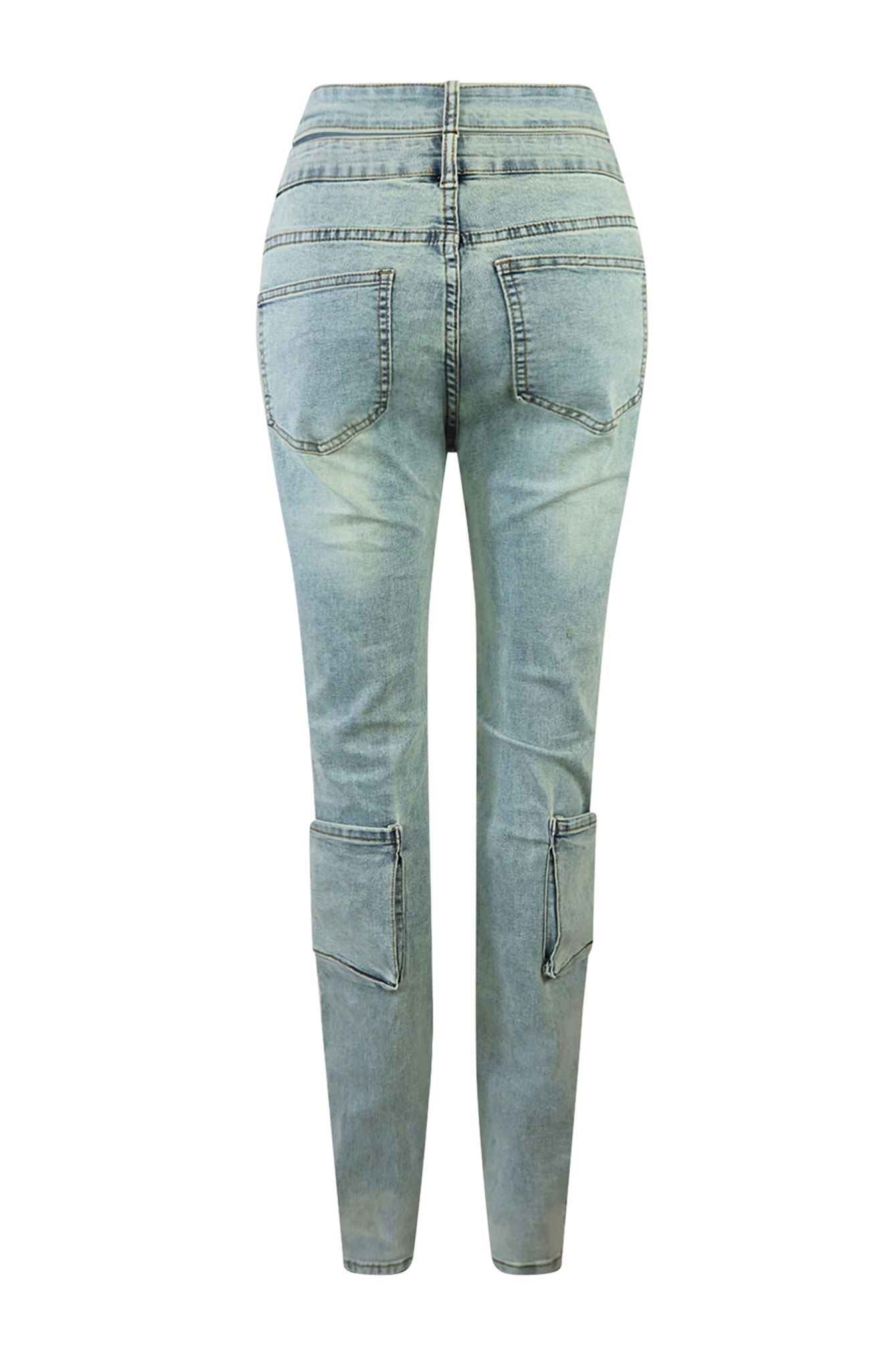 Tic Tac Toe Denim Cargo Jeans