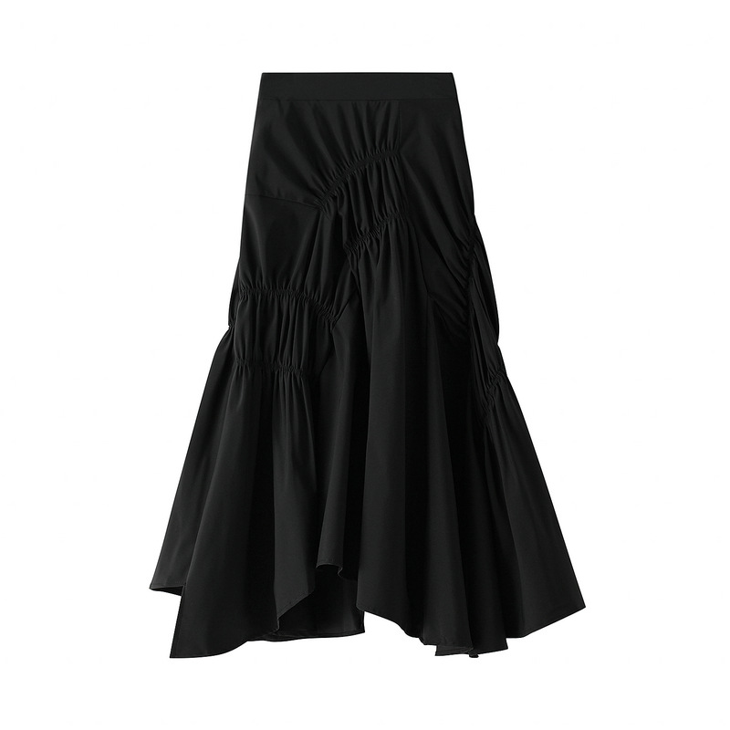 Irregular Pleated Midi Skirt