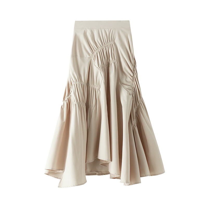 Irregular Pleated Midi Skirt