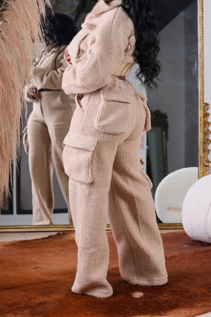 3D Polar Fleece Teddy Top & Pants Suit