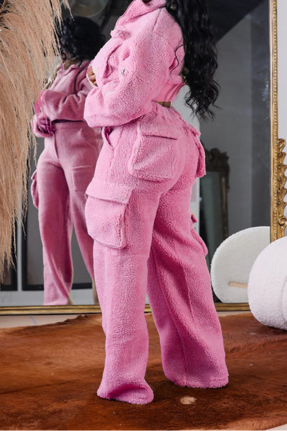 3D Polar Fleece Teddy Top & Pants Suit