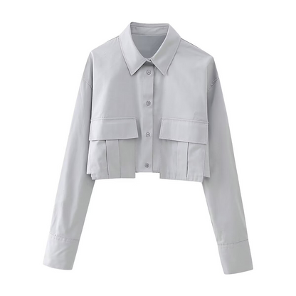 Asymmetric Cropped Shirt With Exposed Navel