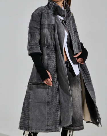 Denim sherpa Coat