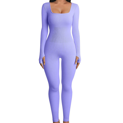 Square Neck Hip-Lifting Slim Fit Sexy Jumpsuit