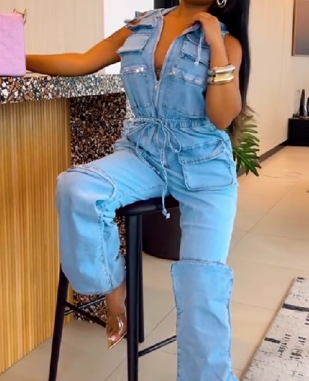 2025 New One-Piece Cargo Jeans