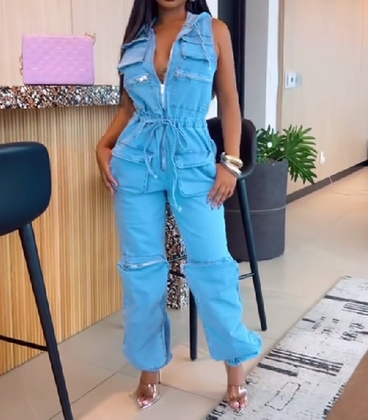 2025 New One-Piece Cargo Jeans